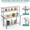 imageYITAHOME 60quot X 24quot Stainless Steel Table with Paper Towel Holder and 2 Drawers NSF Work Table with Drawer Metal Table Prep Table for Home Kitchen Restaurant Garage Warehouse2 Tiers WDesigned Overshleves