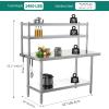 imageYITAHOME 60quot X 24quot Stainless Steel Table with Paper Towel Holder and 2 Drawers NSF Work Table with Drawer Metal Table Prep Table for Home Kitchen Restaurant Garage Warehouse2 Tiers WDesigned Overshleves