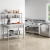 imageYITAHOME 60quot X 24quot Stainless Steel Table with Paper Towel Holder and 2 Drawers NSF Work Table with Drawer Metal Table Prep Table for Home Kitchen Restaurant Garage Warehouse2 Tiers W2 Drawers  Overshleves