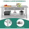 imageYITAHOME 60quot X 24quot Stainless Steel Table with Paper Towel Holder and 2 Drawers NSF Work Table with Drawer Metal Table Prep Table for Home Kitchen Restaurant Garage WarehouseSilver