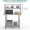 imageYITAHOME 60quot X 24quot Stainless Steel Table with Paper Towel Holder and 2 Drawers NSF Work Table with Drawer Metal Table Prep Table for Home Kitchen Restaurant Garage Warehouse2 Tiers WOvershleves