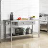 imageYITAHOME 60quot X 24quot Stainless Steel Table with Paper Towel Holder and 2 Drawers NSF Work Table with Drawer Metal Table Prep Table for Home Kitchen Restaurant Garage Warehouse2 Tiers W2 Drawers