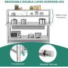 imageYITAHOME 60quot X 24quot Stainless Steel Table with Paper Towel Holder and 2 Drawers NSF Work Table with Drawer Metal Table Prep Table for Home Kitchen Restaurant Garage Warehouse2 Tiers W3 Drawers  Overshleves