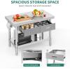 imageYITAHOME 60quot X 24quot Stainless Steel Table with Paper Towel Holder and 2 Drawers NSF Work Table with Drawer Metal Table Prep Table for Home Kitchen Restaurant Garage WarehouseSilver 2 Tiers W2 Drawers