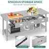 imageYITAHOME 60quot X 24quot Stainless Steel Table with Paper Towel Holder and 2 Drawers NSF Work Table with Drawer Metal Table Prep Table for Home Kitchen Restaurant Garage WarehouseSilver