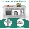 imageYITAHOME 60quot X 24quot Stainless Steel Table with Paper Towel Holder and 2 Drawers NSF Work Table with Drawer Metal Table Prep Table for Home Kitchen Restaurant Garage Warehouse2 Tiers W3 Drawers