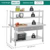 imageYITAHOME 60quot X 24quot Stainless Steel Table with Paper Towel Holder and 2 Drawers NSF Work Table with Drawer Metal Table Prep Table for Home Kitchen Restaurant Garage WarehouseSilver