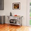 imageYITAHOME 60quot X 24quot Stainless Steel Table with Paper Towel Holder and 2 Drawers NSF Work Table with Drawer Metal Table Prep Table for Home Kitchen Restaurant Garage WarehouseSilver 2 Tiers W2 Drawers