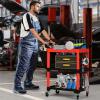 imageYITAHOME Auto Detailing Cart with Wheels 3 Tier Rolling Detail Cart with 2 Polisher Brackets Car Wash Organizer Cart with 2 Hanging Plate ampamp Hooks ampamp Hanging Bucket for Garage Workshop Repair Shop