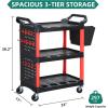 imageYITAHOME Auto Detailing Cart with Wheels 3 Tier Rolling Detail Cart with Long Hanging Plate ampamp Hooks ampamp Hanging Bucket Car Wash Organizer Cart for Detailers Garage Workshop Repair Shop Storage Tool