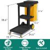 imageYITAHOME Cleaning Carts on Wheels Janitorial Cart 3Shelf Commercial Traditional Plastic Housekeeping Cart with 2 Yellow 25 Gallon Vinyl Bag and Pair of Rubber Gloves BlackBlack