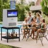 imageYITAHOME Commercial Ice Maker Machine with Table Stand 2Tier Coffee Tea End Table Square Simple Style Side Table Industrial Ice Machine 130LBS24H Ice Making 33LBS Storage Bin 65 Ice CubesCycle