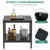 imageYITAHOME Commercial Ice Maker Machine with Table Stand 2Tier Coffee Tea End Table Square Simple Style Side Table Industrial Ice Machine 130LBS24H Ice Making 33LBS Storage Bin 65 Ice CubesCycle