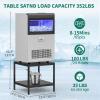 imageYITAHOME Commercial Ice Maker Machine with Table Stand 2Tier Coffee Tea End Table Square Simple Style Side Table Industrial Ice Machine 130LBS24H Ice Making 33LBS Storage Bin 65 Ice CubesCycle
