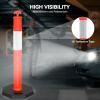 imageYITAHOME Delineator Post with Base 9 Pack Traffic Delineator Posts with Reflective Collars 45 inch Delineator Post Cones for Parking Lots Road Safety Construction Events3 PACK