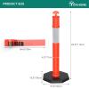 imageYITAHOME Delineator Post with Base 9 Pack Traffic Delineator Posts with Reflective Collars 45 inch Delineator Post Cones for Parking Lots Road Safety Construction Events3 PACK