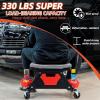 imageYITAHOME Detailing Stool with Wheels Mechanics Seat With 2 Removable Trays and Drawer Heavy Duty Rolling Garage Stool 330 LBS Capacity Rolling Tool Seat for Automotive Auto Repair Car Wash UpgradedRegular Stool