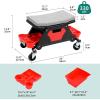 imageYITAHOME Detailing Stool with Wheels Mechanics Seat With 2 Removable Trays and Drawer Heavy Duty Rolling Garage Stool 330 LBS Capacity Rolling Tool Seat for Automotive Auto Repair Car Wash UpgradedRegular Stool