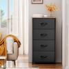 imageYITAHOME Dresser with 4 Drawers  Fabric Storage Tower Organizer Unit for Bedroom Living Room Hallway Closets  Sturdy Steel Frame Wooden Top ampamp Easy Pull Fabric BinsBlack and Rustic Brown