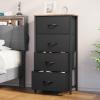 imageYITAHOME Dresser with 4 Drawers  Fabric Storage Tower Organizer Unit for Bedroom Living Room Hallway Closets  Sturdy Steel Frame Wooden Top ampamp Easy Pull Fabric BinsBlack and Rustic Brown