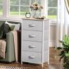 imageYITAHOME Dresser with 4 Drawers  Fabric Storage Tower Organizer Unit for Bedroom Living Room Hallway Closets  Sturdy Steel Frame Wooden Top ampamp Easy Pull Fabric BinsLight Grey