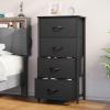 imageYITAHOME Dresser with 4 Drawers  Fabric Storage Tower Organizer Unit for Bedroom Living Room Hallway Closets  Sturdy Steel Frame Wooden Top ampamp Easy Pull Fabric BinsBlack