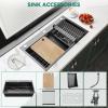 imageYITAHOME Drop In Kitchen Sink Workstation 30 Inch Top mount Stainless Steel Nano Gunmetal Black Sink wGlass Rinser Cutting Board Handmade Single Bowl Sink with Accessories 30 x 18 x 10inBlack Sink Workstation
