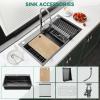 imageYITAHOME Drop In Kitchen Sink Workstation 30 Inch Top mount Stainless Steel Nano Gunmetal Black Sink wGlass Rinser Cutting Board Handmade Single Bowl Sink with Accessories 30 x 18 x 10inBlack Sink Workstation