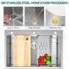 imageYITAHOME Drop In Kitchen Sink Workstation 30 Inch Top mount Stainless Steel Nano Gunmetal Black Sink wGlass Rinser Cutting Board Handmade Single Bowl Sink with Accessories 30 x 18 x 10inSilver Sink Workstation