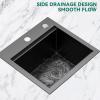 imageYITAHOME Drop In Kitchen Sink Workstation 30 Inch Top mount Stainless Steel Nano Gunmetal Black Sink wGlass Rinser Cutting Board Handmade Single Bowl Sink with Accessories 30 x 18 x 10inBlack