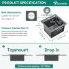 imageYITAHOME Drop In Kitchen Sink Workstation 30 Inch Top mount Stainless Steel Nano Gunmetal Black Sink wGlass Rinser Cutting Board Handmade Single Bowl Sink with Accessories 30 x 18 x 10inBlack