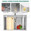 imageYITAHOME Drop In Kitchen Sink Workstation 30 Inch Top mount Stainless Steel Nano Gunmetal Black Sink wGlass Rinser Cutting Board Handmade Single Bowl Sink with Accessories 30 x 18 x 10inSilver