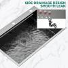 imageYITAHOME Drop In Kitchen Sink Workstation 30 Inch Top mount Stainless Steel Nano Gunmetal Black Sink wGlass Rinser Cutting Board Handmade Single Bowl Sink with Accessories 30 x 18 x 10inBlack