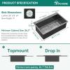 imageYITAHOME Drop In Kitchen Sink Workstation 30 Inch Top mount Stainless Steel Nano Gunmetal Black Sink wGlass Rinser Cutting Board Handmade Single Bowl Sink with Accessories 30 x 18 x 10inBlack