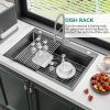 imageYITAHOME Drop In Kitchen Sink Workstation 30 Inch Top mount Stainless Steel Nano Gunmetal Black Sink wGlass Rinser Cutting Board Handmade Single Bowl Sink with Accessories 30 x 18 x 10inBlack