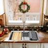 imageYITAHOME Drop In Kitchen Sink Workstation 30 Inch Top mount Stainless Steel Nano Gunmetal Black Sink wGlass Rinser Cutting Board Handmade Single Bowl Sink with Accessories 30 x 18 x 10inSilver