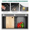 imageYITAHOME Drop In Kitchen Sink Workstation 30 Inch Top mount Stainless Steel Nano Gunmetal Black Sink wGlass Rinser Cutting Board Handmade Single Bowl Sink with Accessories 30 x 18 x 10inBlack Sink Workstation