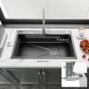 imageYITAHOME Drop In Kitchen Sink Workstation 30 Inch Top mount Stainless Steel Nano Gunmetal Black Sink wGlass Rinser Cutting Board Handmade Single Bowl Sink with Accessories 30 x 18 x 10inBlack Sink Workstation