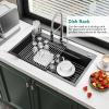 imageYITAHOME Drop In Kitchen Sink Workstation 30 Inch Top mount Stainless Steel Nano Gunmetal Black Sink wGlass Rinser Cutting Board Handmade Single Bowl Sink with Accessories 30 x 18 x 10inBlack Sink Workstation