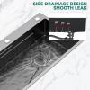 imageYITAHOME Drop In Kitchen Sink Workstation 30 Inch Top mount Stainless Steel Nano Gunmetal Black Sink wGlass Rinser Cutting Board Handmade Single Bowl Sink with Accessories 30 x 18 x 10inBlack