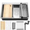 imageYITAHOME Drop In Kitchen Sink Workstation 30 Inch Top mount Stainless Steel Nano Gunmetal Black Sink wGlass Rinser Cutting Board Handmade Single Bowl Sink with Accessories 30 x 18 x 10inSilver Sink Workstation