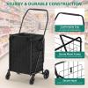 imageYITAHOME Folding Shopping Cart with Liner Foldable Grocery Cart with Wheels for Seniors Portable Collapsible Utility Carts for Shopping Groceries Laundry ampamp StorageShopping Cart wLiner