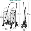 imageYITAHOME Folding Shopping Cart with Liner Foldable Grocery Cart with Wheels for Seniors Portable Collapsible Utility Carts for Shopping Groceries Laundry ampamp StorageStair Climber Cart