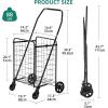 imageYITAHOME Folding Shopping Cart with Liner Foldable Grocery Cart with Wheels for Seniors Portable Collapsible Utility Carts for Shopping Groceries Laundry ampamp StorageShopping Cart wLiner