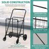 imageYITAHOME Folding Shopping Cart with Wheels Portable Collapsible Grocery Cart for Seniors Rolling Utility Cart for Laundry Storage ampamp Organizer Foldable Easy CarryLarge