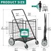 imageYITAHOME Folding Shopping Cart with Wheels Portable Collapsible Grocery Cart for Seniors Rolling Utility Cart for Laundry Storage ampamp Organizer Foldable Easy CarrySuper Jumbo