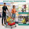 imageYITAHOME Folding Shopping Cart with Wheels Portable Collapsible Grocery Cart for Seniors Rolling Utility Cart for Laundry Storage ampamp Organizer Foldable Easy CarrySuper Jumbo