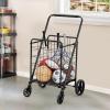 imageYITAHOME Folding Shopping Cart with Wheels Portable Collapsible Grocery Cart for Seniors Rolling Utility Cart for Laundry Storage ampamp Organizer Foldable Easy CarryLarge