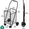 imageYITAHOME Folding Shopping Cart with Wheels Rolling Foldable Grocery Cart with Rear Basket Portable Collapsible Utility Cart with Reinforced mesh Bottom Panel for Shopping Groceries Laundry StorageMedium