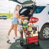 imageYITAHOME Folding Shopping Cart with Wheels Rolling Foldable Grocery Cart with Rear Basket Portable Collapsible Utility Cart with Reinforced mesh Bottom Panel for Shopping Groceries Laundry StorageJumboDouble Basket